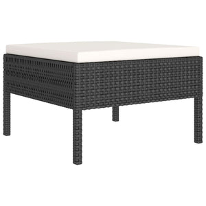 vidaXL 8-piece Garden Lounge Set with Cushions Poly Rattan Black