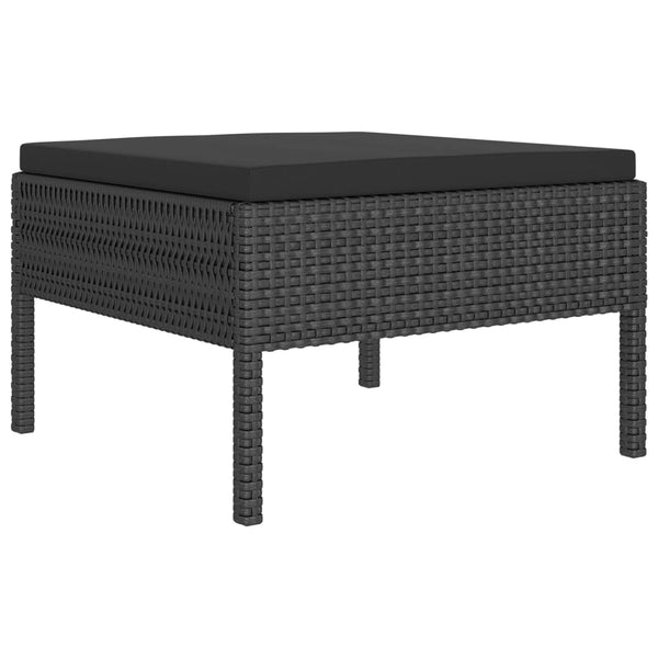vidaXL 9-piece Garden Lounge Set with Cushions Poly Rattan Black