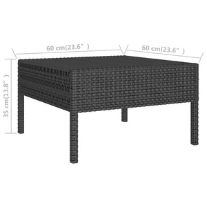 vidaXL 8-piece Garden Lounge Set with Cushions Poly Rattan Black