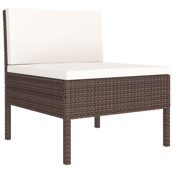 vidaXL 9-piece Garden Lounge Set with Cushions Poly Rattan Brown