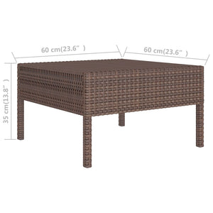 vidaXL 9-piece Garden Lounge Set with Cushions Poly Rattan Brown