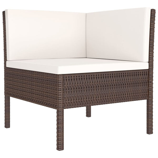 vidaXL 9-piece Garden Lounge Set with Cushions Poly Rattan Brown