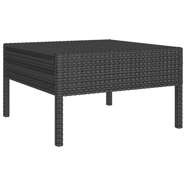 vidaXL 12-Piece Garden Lounge Set with Cushions Poly Rattan Black