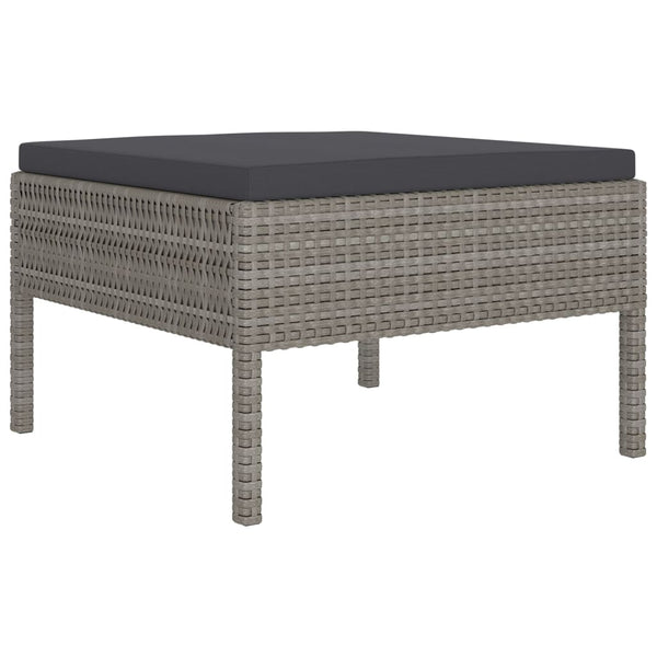 vidaXL 11-pc. Garden Lounge Set with Cushions Poly Rattan Grey