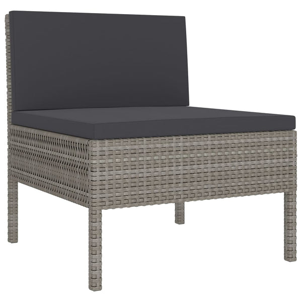 vidaXL 12-piece Garden Lounge Set with Cushions Poly Rattan Grey