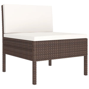 vidaXL 12-piece Garden Lounge Set with Cushions Poly Rattan Brown