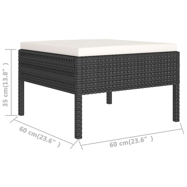 vidaXL 13-Piece Garden Lounge Set with Cushions Poly Rattan Black