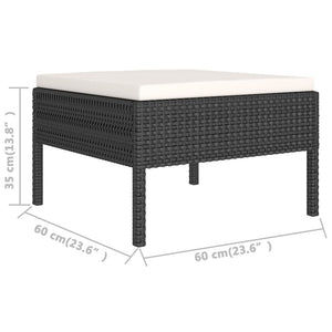 vidaXL 10-piece Garden Lounge Set with Cushions Poly Rattan Black