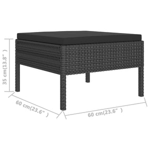 vidaXL 11-Piece Garden Lounge Set with Cushions Poly Rattan Black