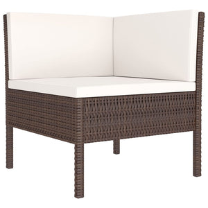 vidaXL 10-Piece Garden Lounge Set with Cushions Poly Rattan Brown