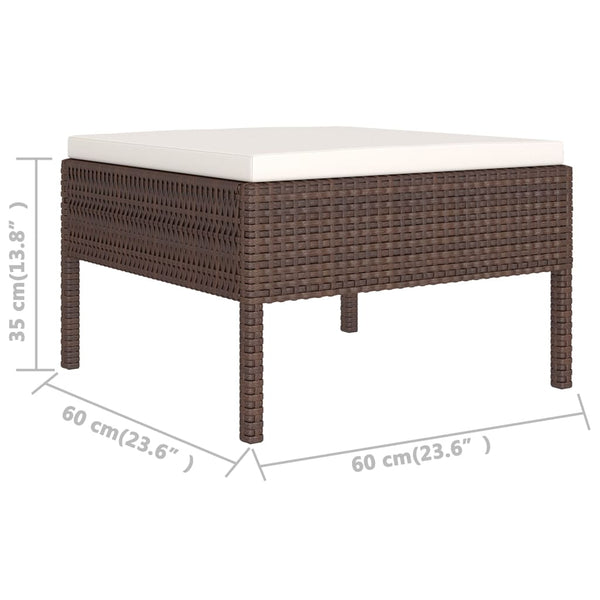 vidaXL 10-Piece Garden Lounge Set with Cushions Poly Rattan Brown