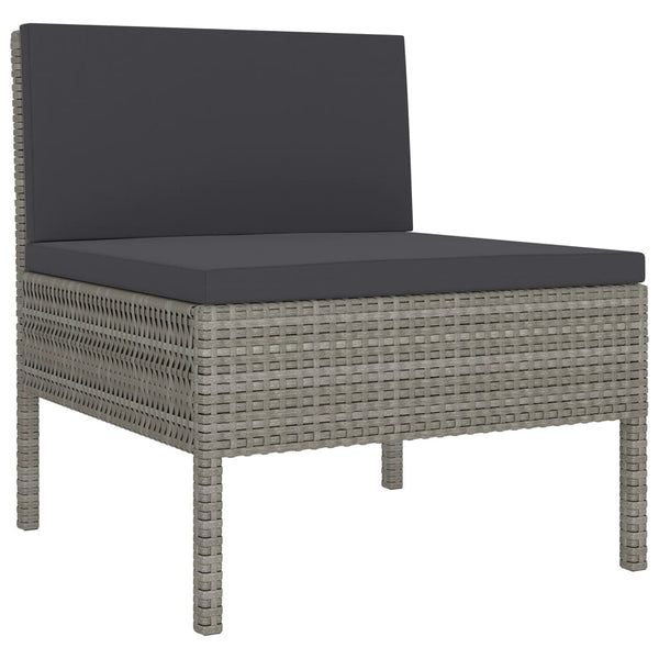 vidaXL 9-piece Garden Lounge Set with Cushions Poly Rattan Grey