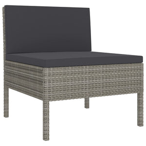 vidaXL 12-piece Garden Lounge Set with Cushions Poly Rattan Grey