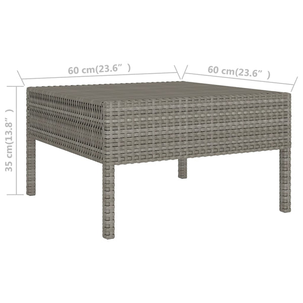 vidaXL 12-piece Garden Lounge Set with Cushions Poly Rattan Grey