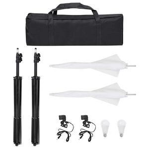 Fotostudio-Set mit Beleuchtung und Hintergrund