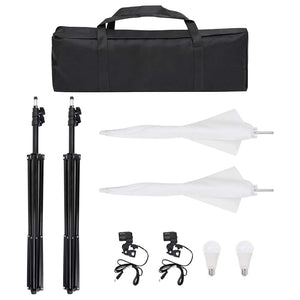 Fotostudio-Set mit Beleuchtung, Hintergrund und Reflektor
