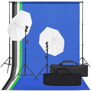 vidaXL Photo Studio Set with Lighting and Backdrop