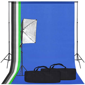 vidaXL Photography Studio Kit with Softbox and Background