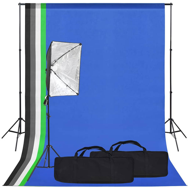 vidaXL Photography Studio Kit with Softbox and Background