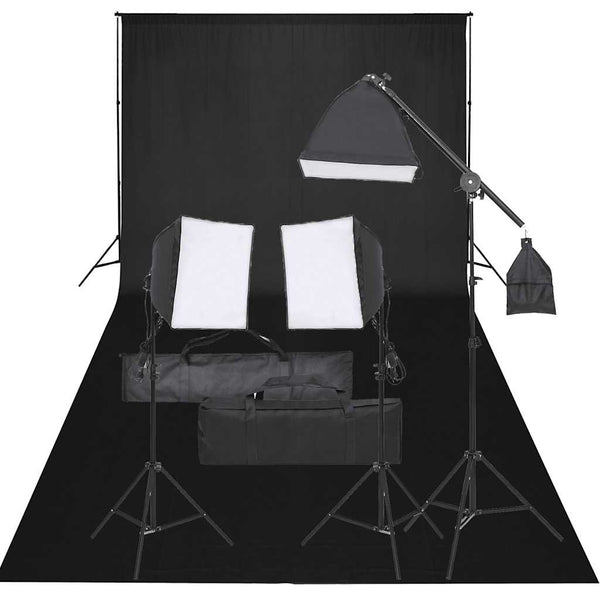 vidaXL Photo Studio Set with Lighting and Backdrop