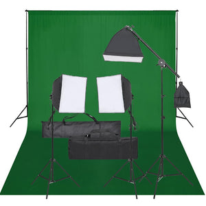 vidaXL Photo Studio Set with Lighting and Backdrop