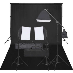 vidaXL Photo Studio Set with Lighting and Backdrop
