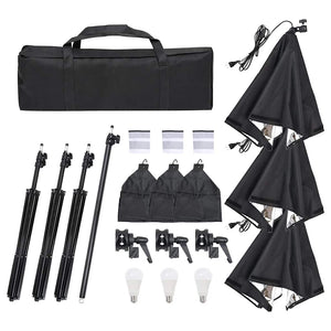 vidaXL Photo Studio Set with Lighting and Backdrop