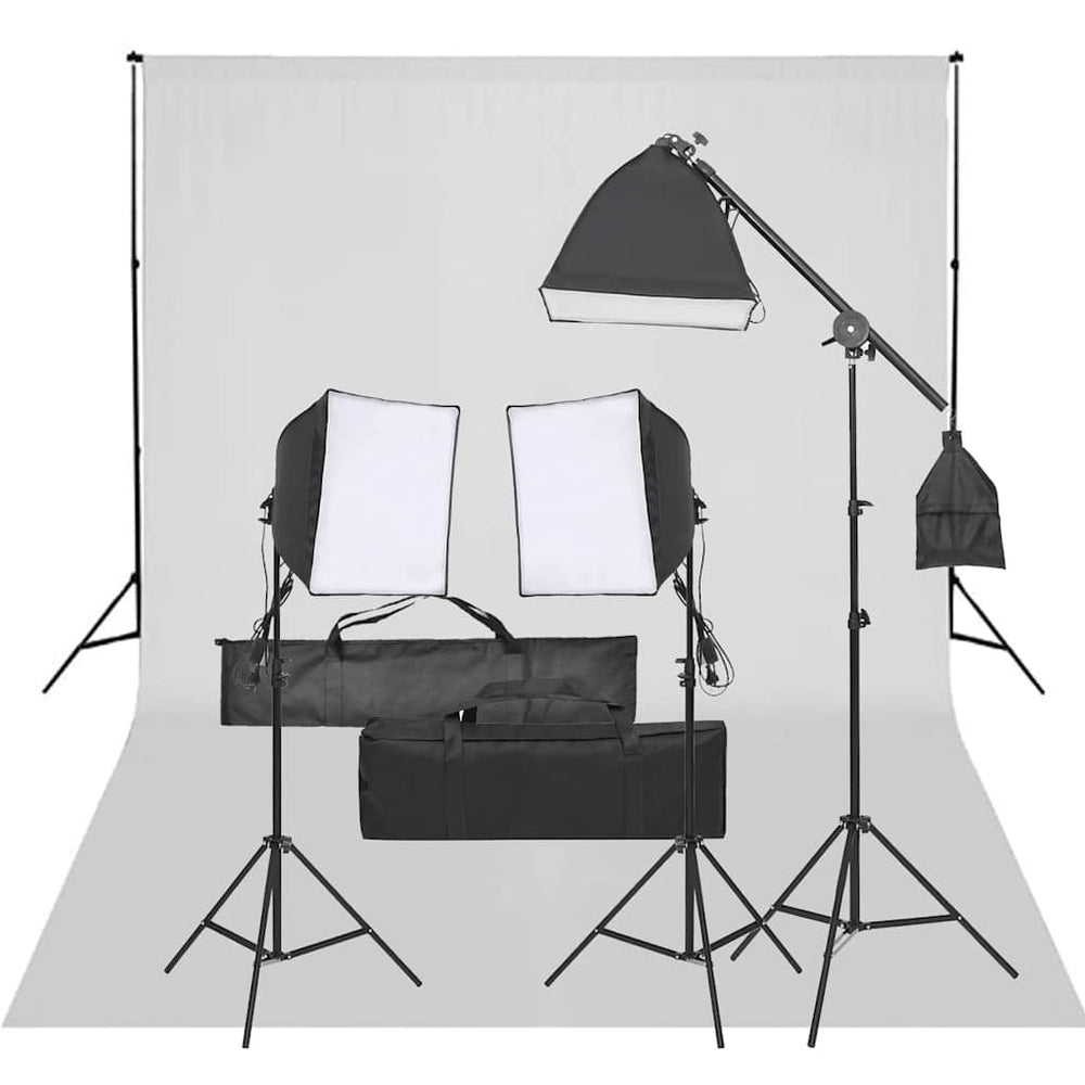 vidaXL Photo Studio Set with Lighting and Backdrop