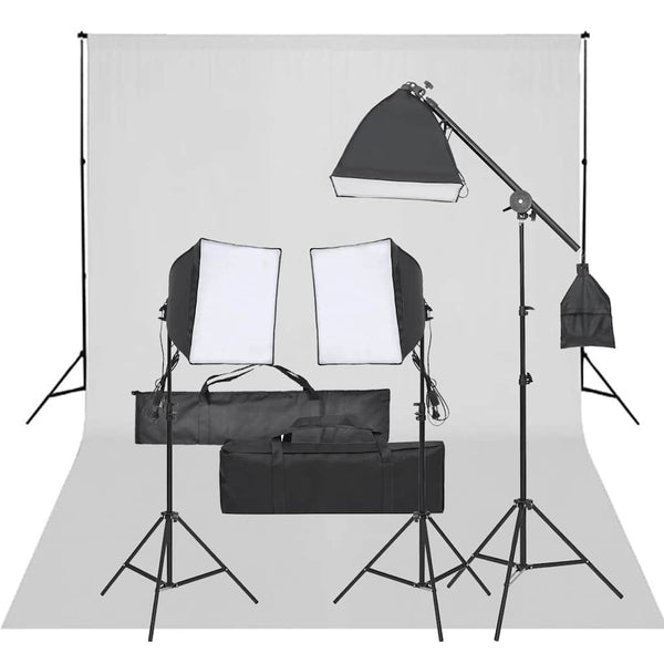 vidaXL Photo Studio Set with Lighting and Backdrop