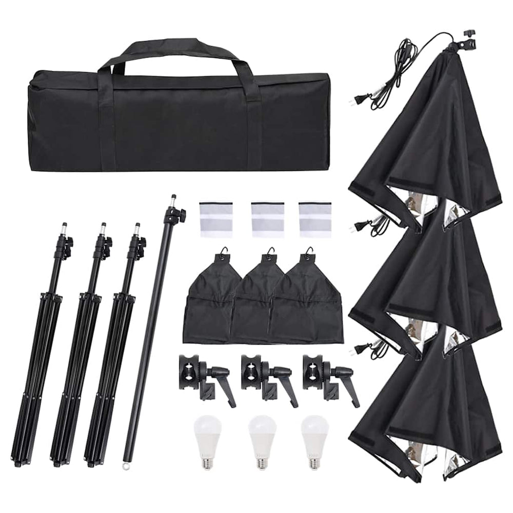 vidaXL Photo Studio Set with Lighting and Backdrop