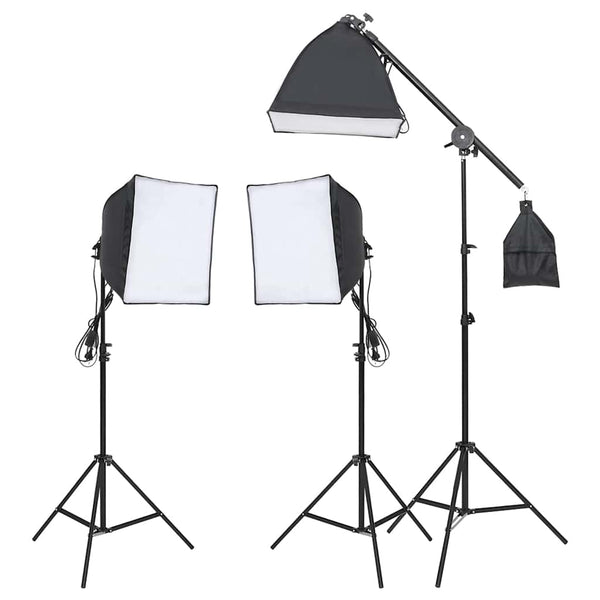 vidaXL Photo Studio Kit with Lights, Background, and Reflector
