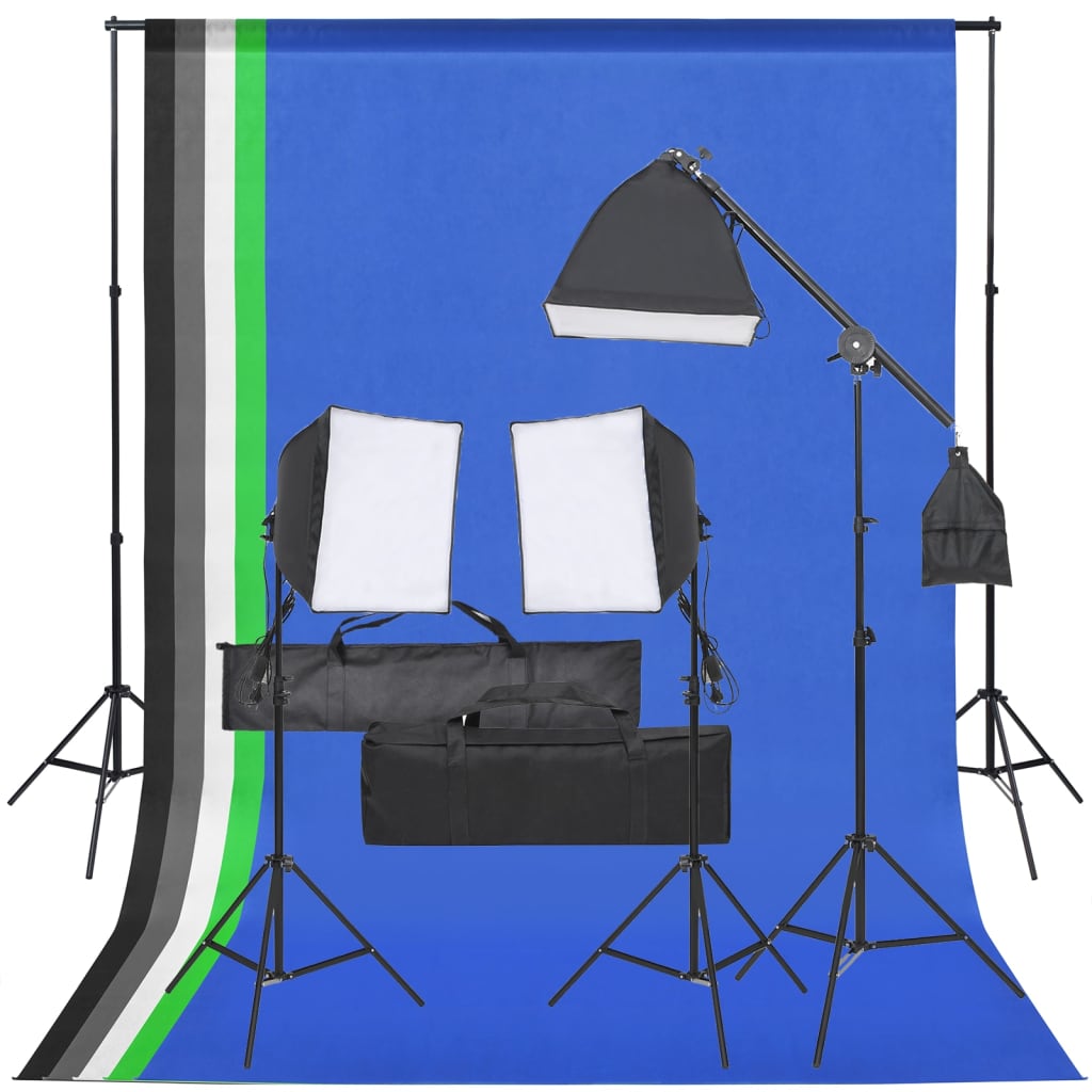 vidaXL Photo Studio Set with Lighting and Backdrop