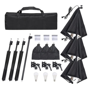 vidaXL Photo Studio Set with Lighting and Backdrop