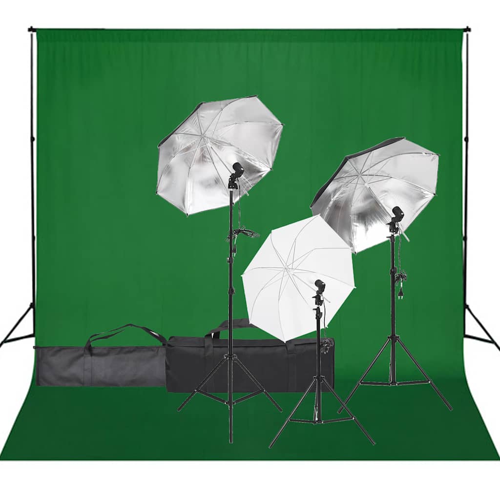 vidaXL Photo Studio Set with Lighting and Backdrop