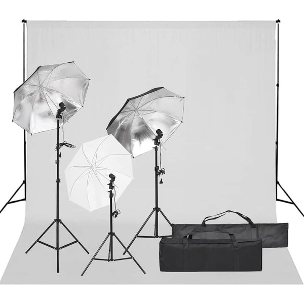 vidaXL Photo Studio Set with Lighting and Backdrop