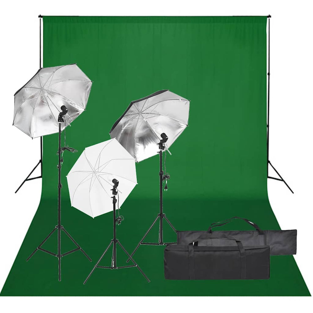 vidaXL Photo Studio Set with Lighting and Backdrop