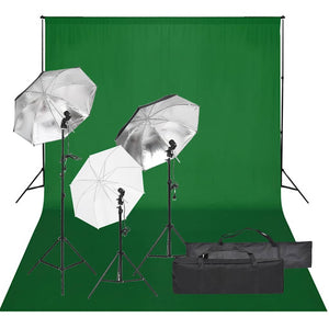 vidaXL Photo Studio Set with Lighting and Backdrop