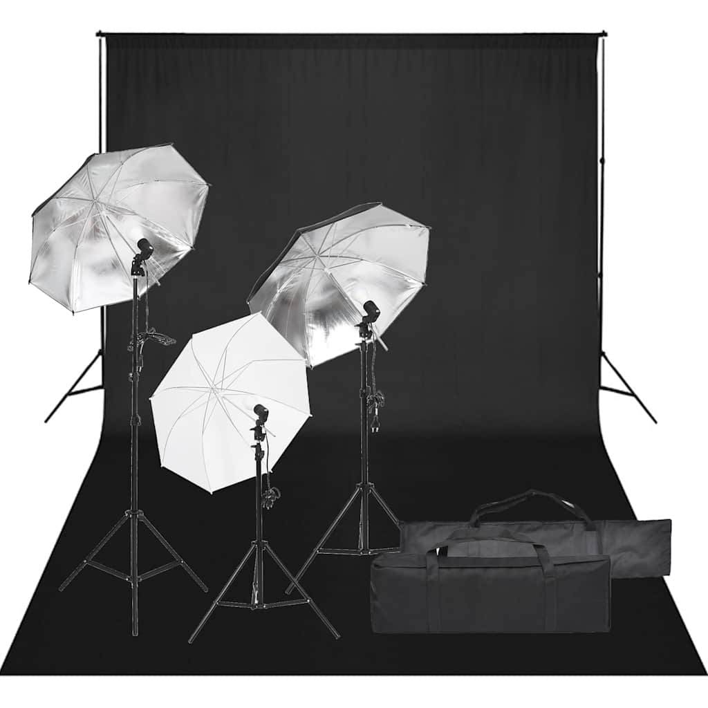 vidaXL Photo Studio Set with Lighting and Backdrop