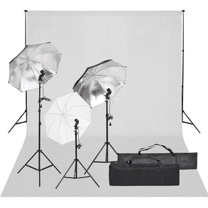 vidaXL Photo Studio Set with Lighting and Backdrop