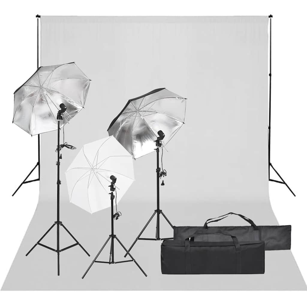 vidaXL Photo Studio Set with Lighting and Backdrop