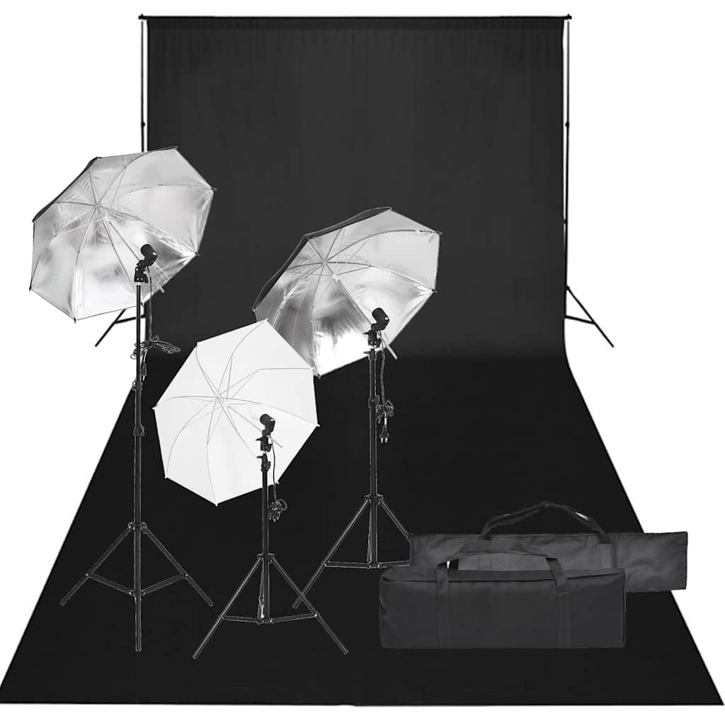 vidaXL Photo Studio Set with Lighting and Backdrop