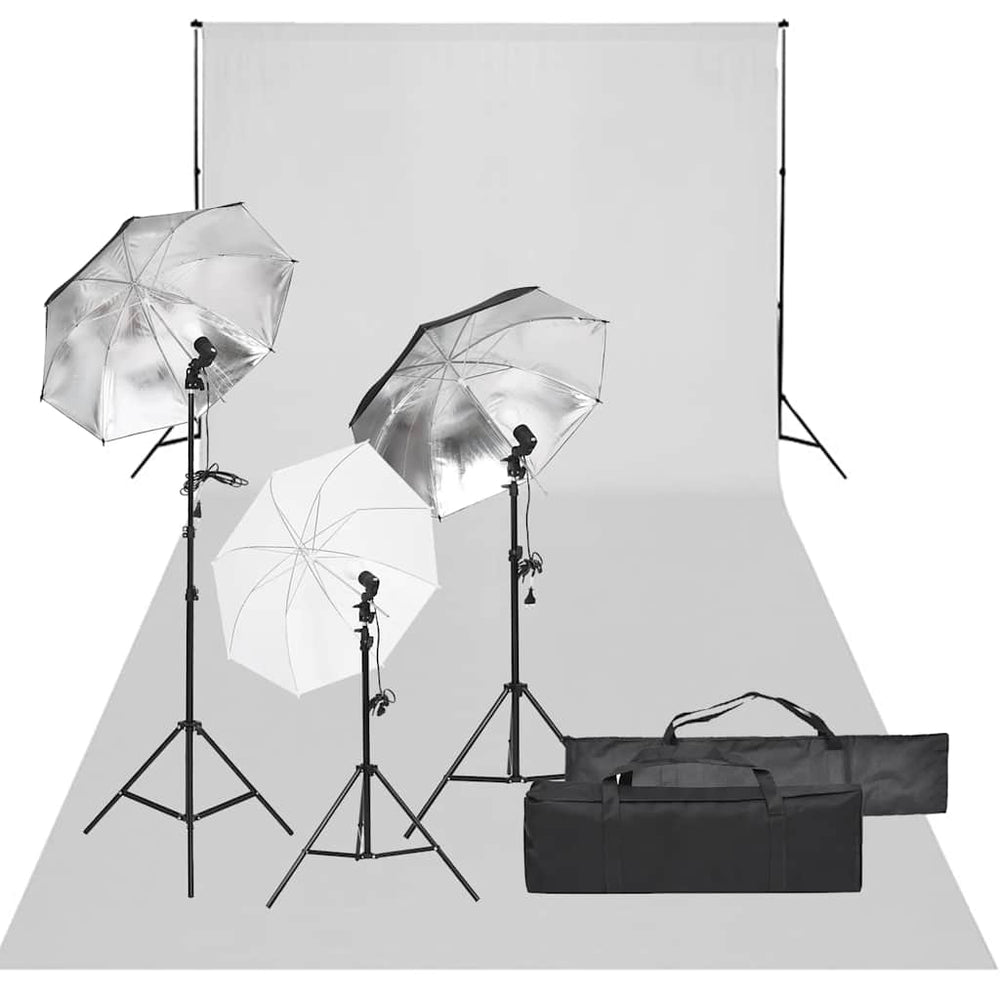 vidaXL Photo Studio Set with Lighting and Backdrop