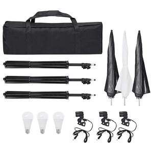 vidaXL Photo Studio Kit with Lights, Background, and Reflector