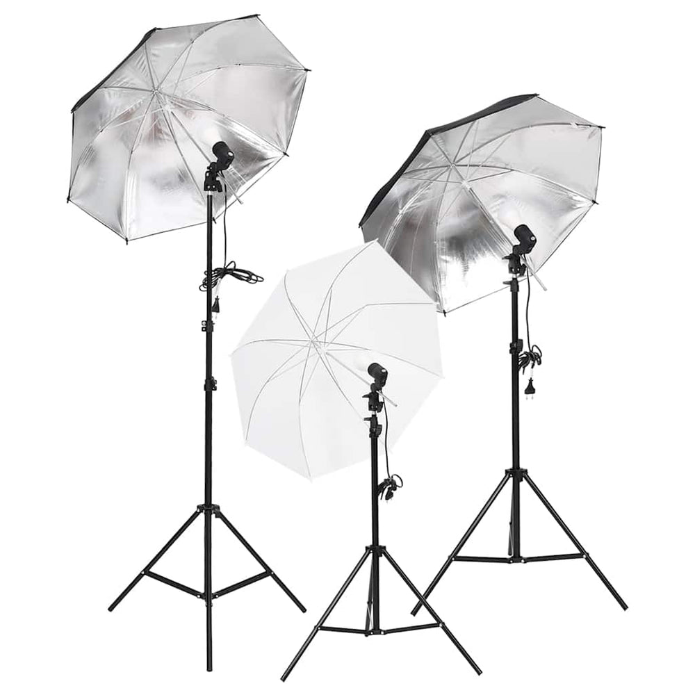 vidaXL Photo Studio Kit with Lights, Background, and Reflector