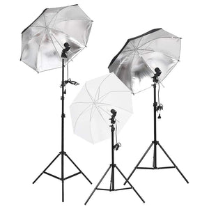 vidaXL Photo Studio Kit with Lights, Background, and Reflector