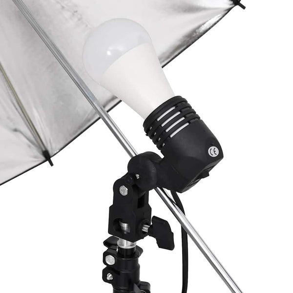 vidaXL Photo Studio Kit with Lights, Background, and Reflector