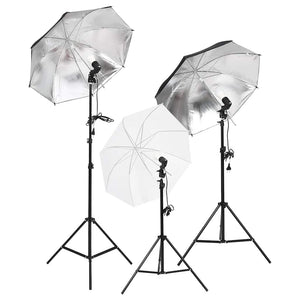 vidaXL Photo Studio Kit with Lights, Background, and Reflector
