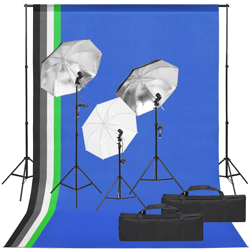 vidaXL Photo Studio Set with Lighting and Backdrop