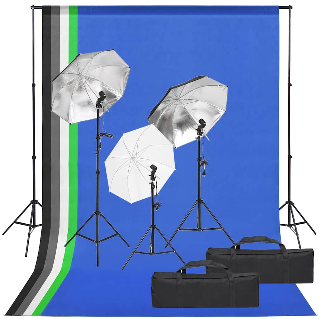 vidaXL Photo Studio Set with Lighting and Backdrop