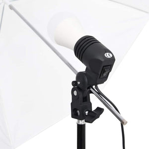 vidaXL Photo Studio Kit with Lights, Background, and Reflector